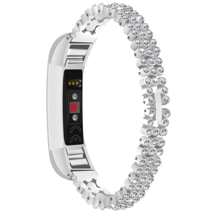 Sparkling Diamond Alloy Watch Bracelet Replacement for Fitbit Alta - Silver-1