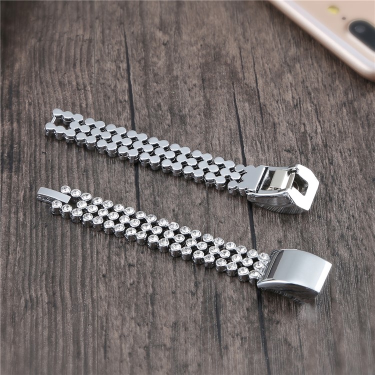 Sparkling Diamond Alloy Watch Bracelet Replacement for Fitbit Alta - Silver-2