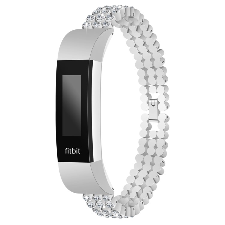 Sparkling Diamond Alloy Watch Bracelet Replacement for Fitbit Alta - Silver-3