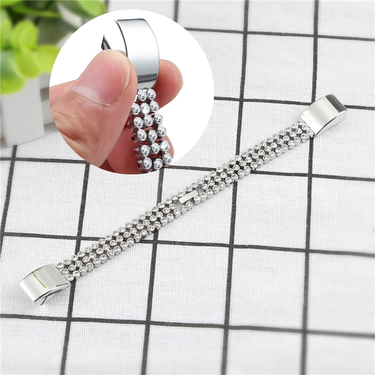 Sparkling Diamond Alloy Watch Bracelet Replacement for Fitbit Alta - Silver-4