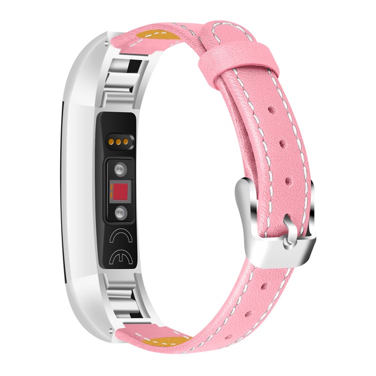 Genuine Leather Watch Strap Replacement for Fitbit Alta - Pink-1