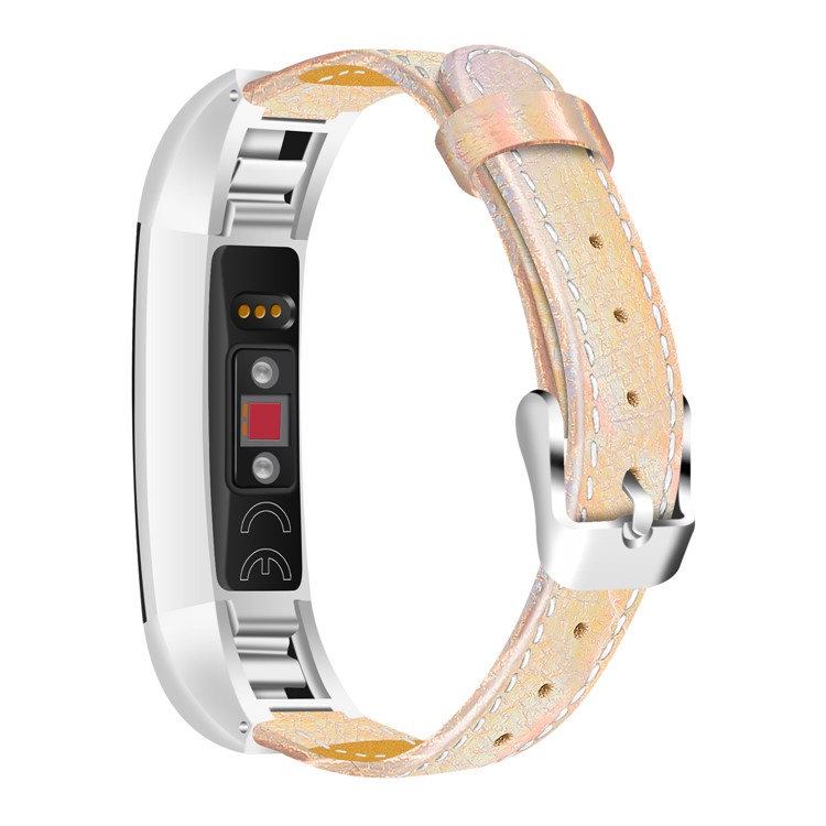 Genuine Leather Wristwatch Band for Fitbit Alta - Khaki-1