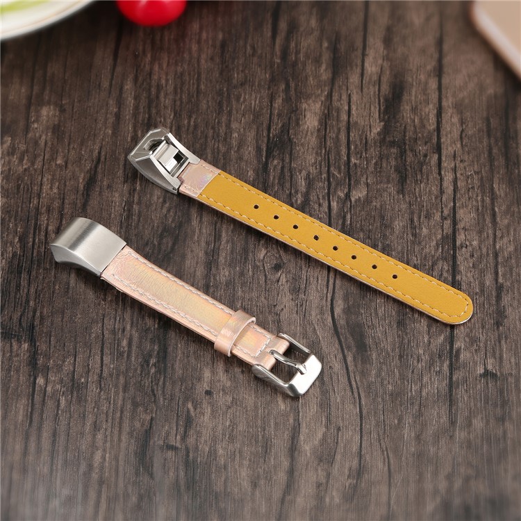 Genuine Leather Wristwatch Band for Fitbit Alta - Khaki-2
