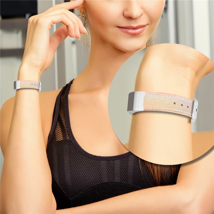 Genuine Leather Wristwatch Band for Fitbit Alta - Khaki-5