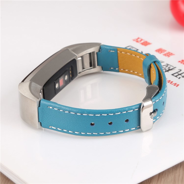 Genuine Leather Wristwatch Strap for Fitbit Alta - Blue-4
