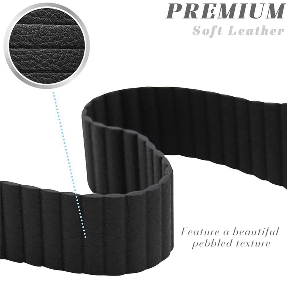 Magnetic Loop Genuine Leather Watch Band for Apple Watch Series 3/2/1 42mm - Black-3
