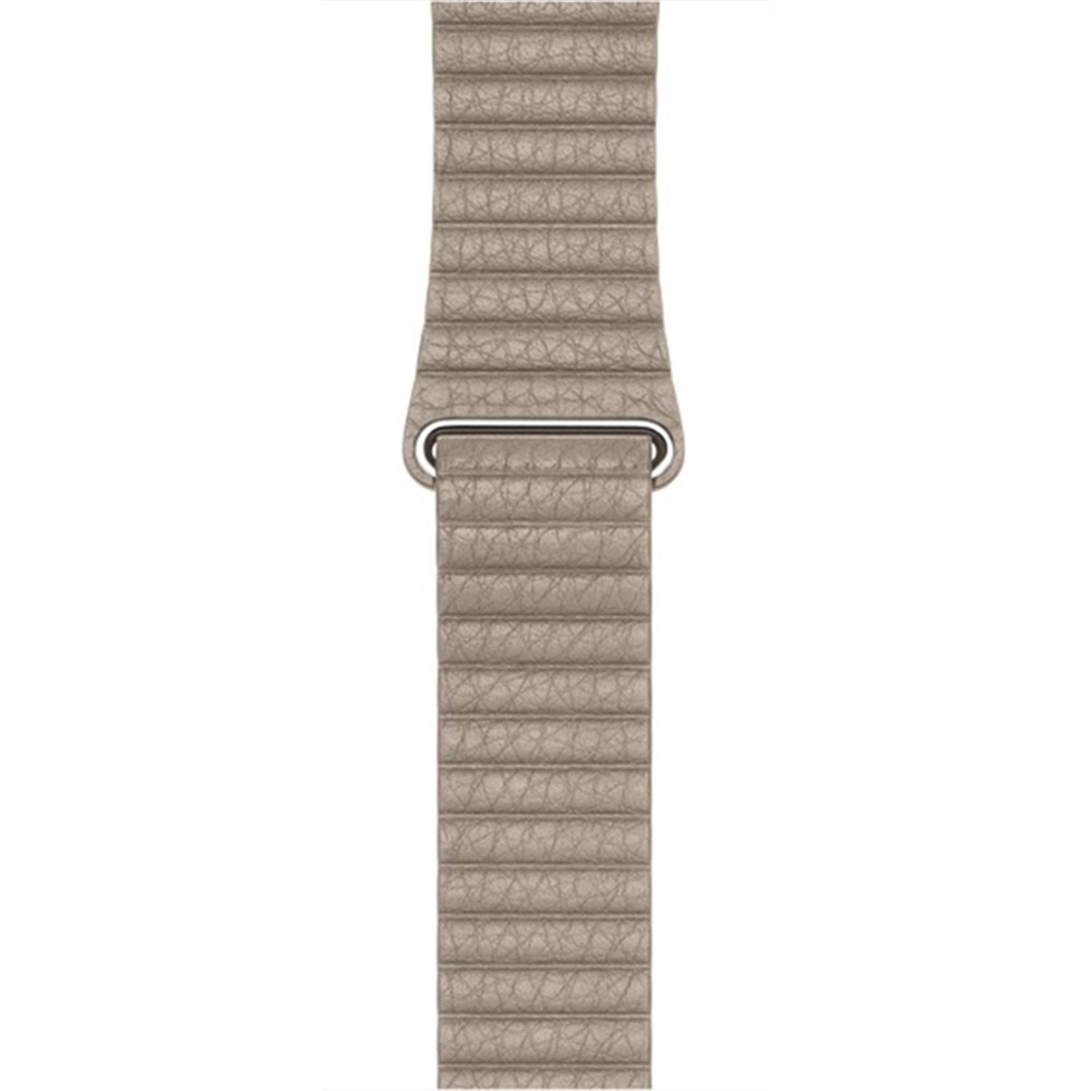 Magnetic Loop Genuine Leather Watch Strap Band for Apple Watch Series 4 44mm / Series 3 2 1 42mm - Khaki-3