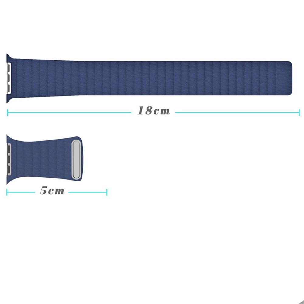 Magnetic Loop Genuine Leather Wrist Watch Band for Apple Watch Series 4 44mm / Series 3 2 1 42mm - Blue-3