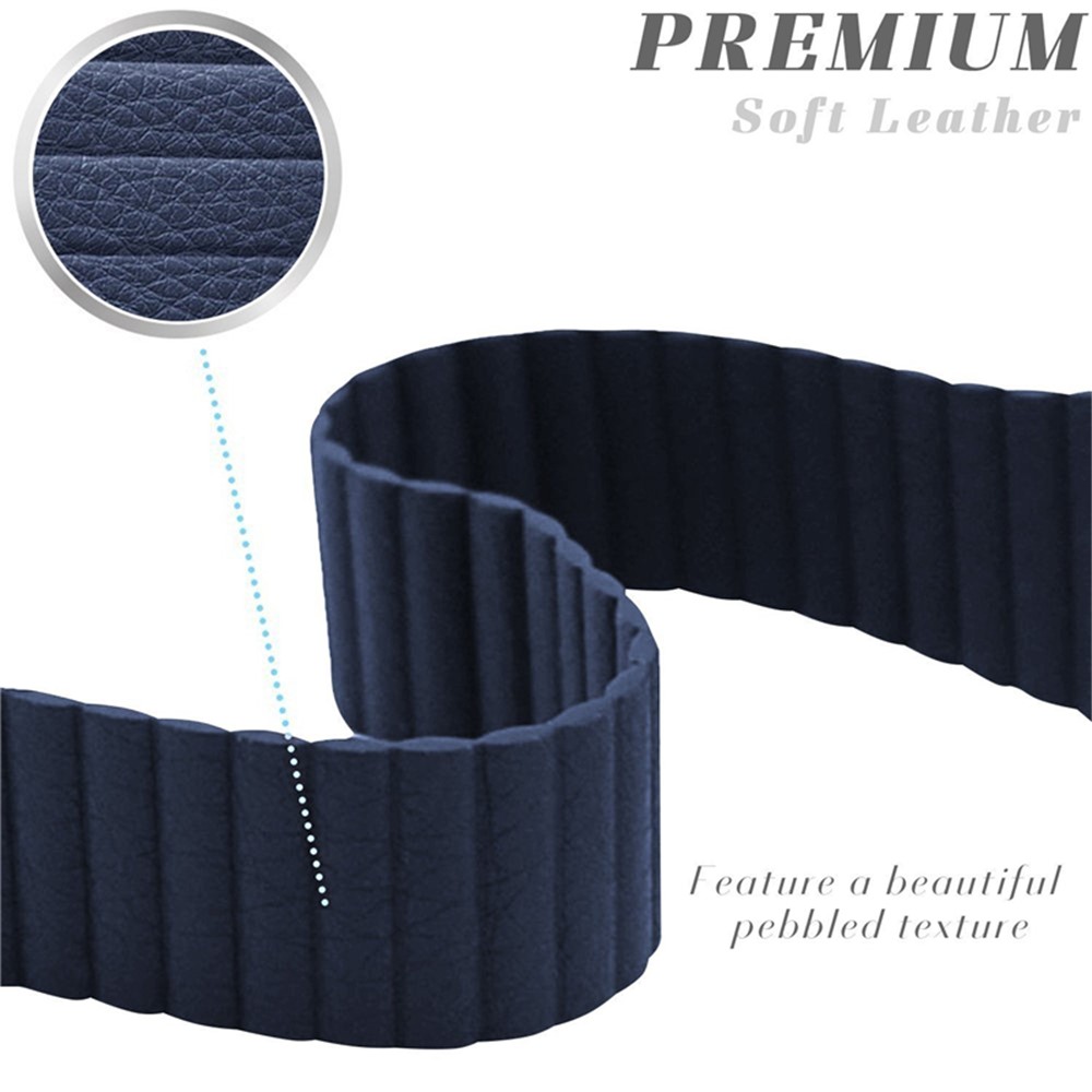 Magnetic Loop Genuine Leather Wrist Watch Band for Apple Watch Series 4 44mm / Series 3 2 1 42mm - Blue-6