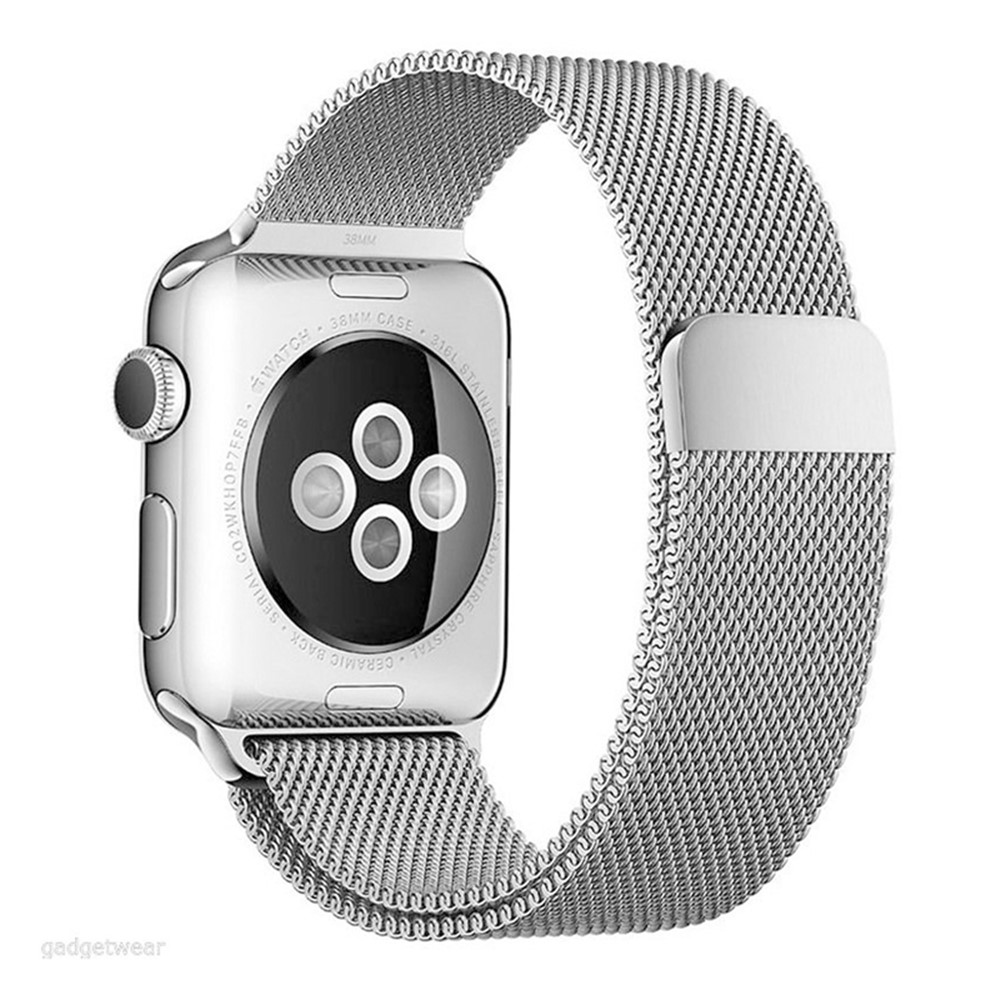Magnetisches Milanese-Schleifenmetalluhrband Für Apple-Uhr-Reihe 3/2/1 42mm - Silber--2