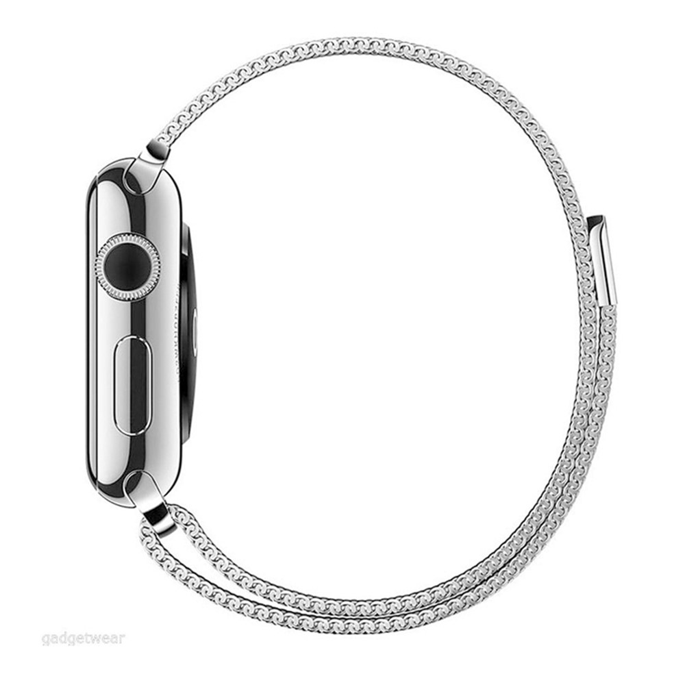 Magnetisches Milanese-Schleifenmetalluhrband Für Apple-Uhr-Reihe 3/2/1 42mm - Silber--4