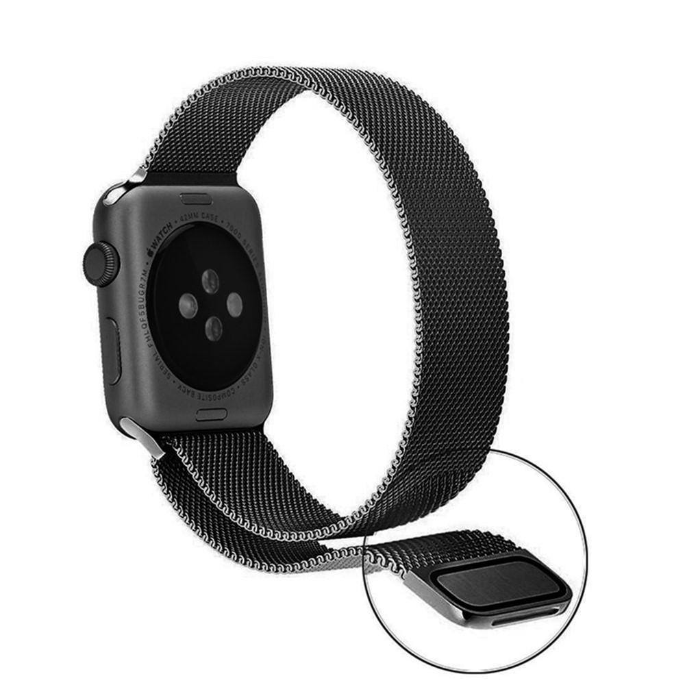Bande De Montre En Métal Milanese Magnétique Boucle Pour Apple Watch Série 3/2/1 42mm - Gris-1