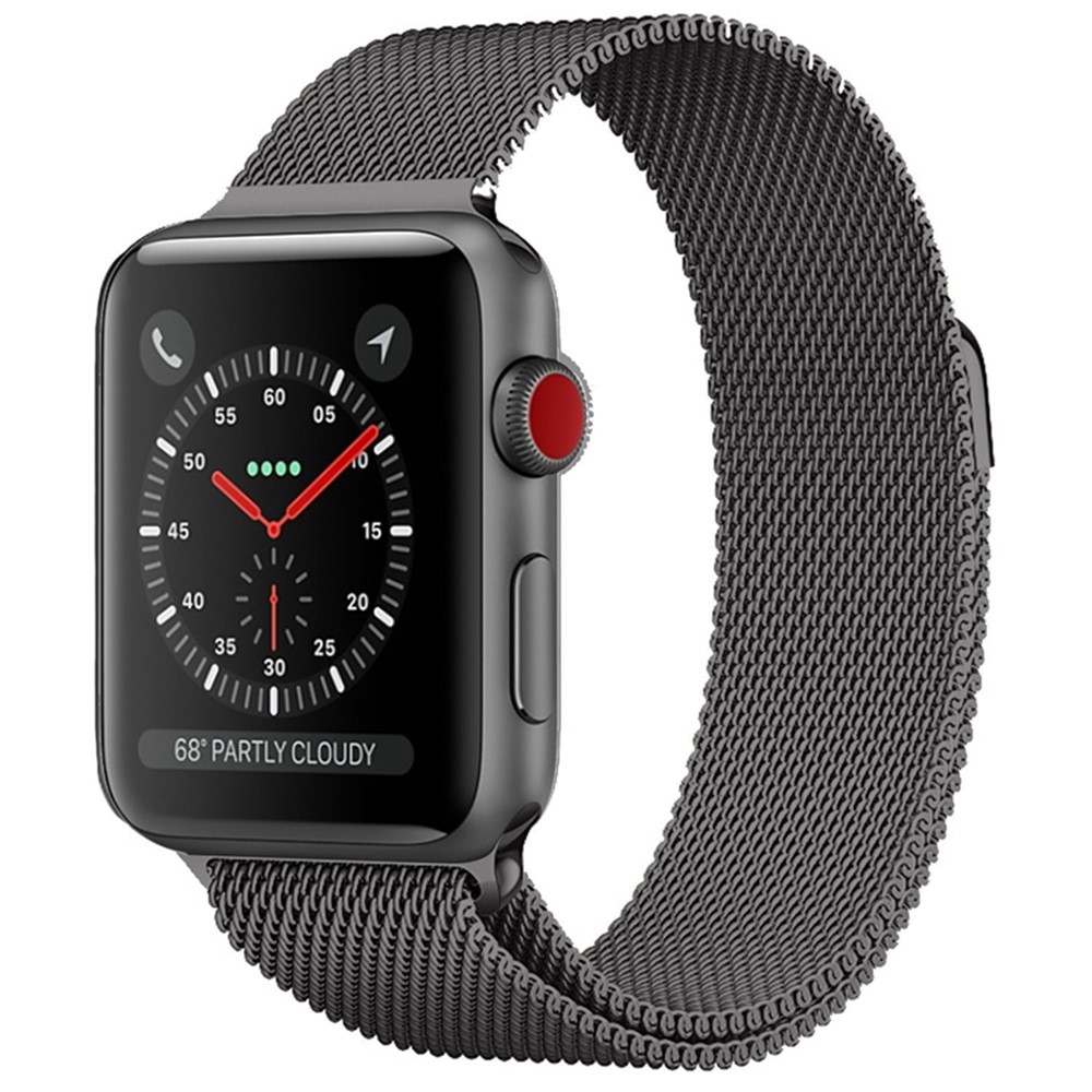 Bande De Montre En Métal Milanese Magnétique Boucle Pour Apple Watch Série 3/2/1 42mm - Gris-2