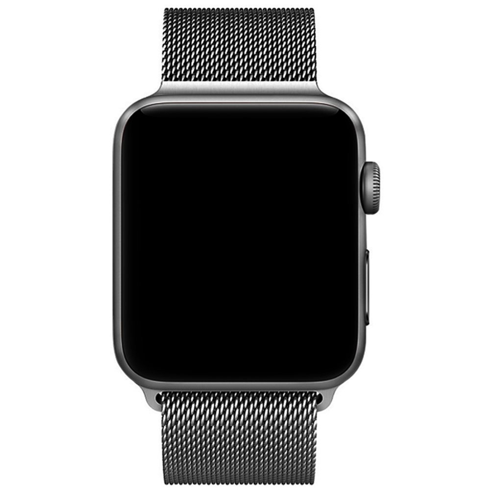 Bande De Montre En Métal Milanese Magnétique Boucle Pour Apple Watch Série 3/2/1 42mm - Gris-3