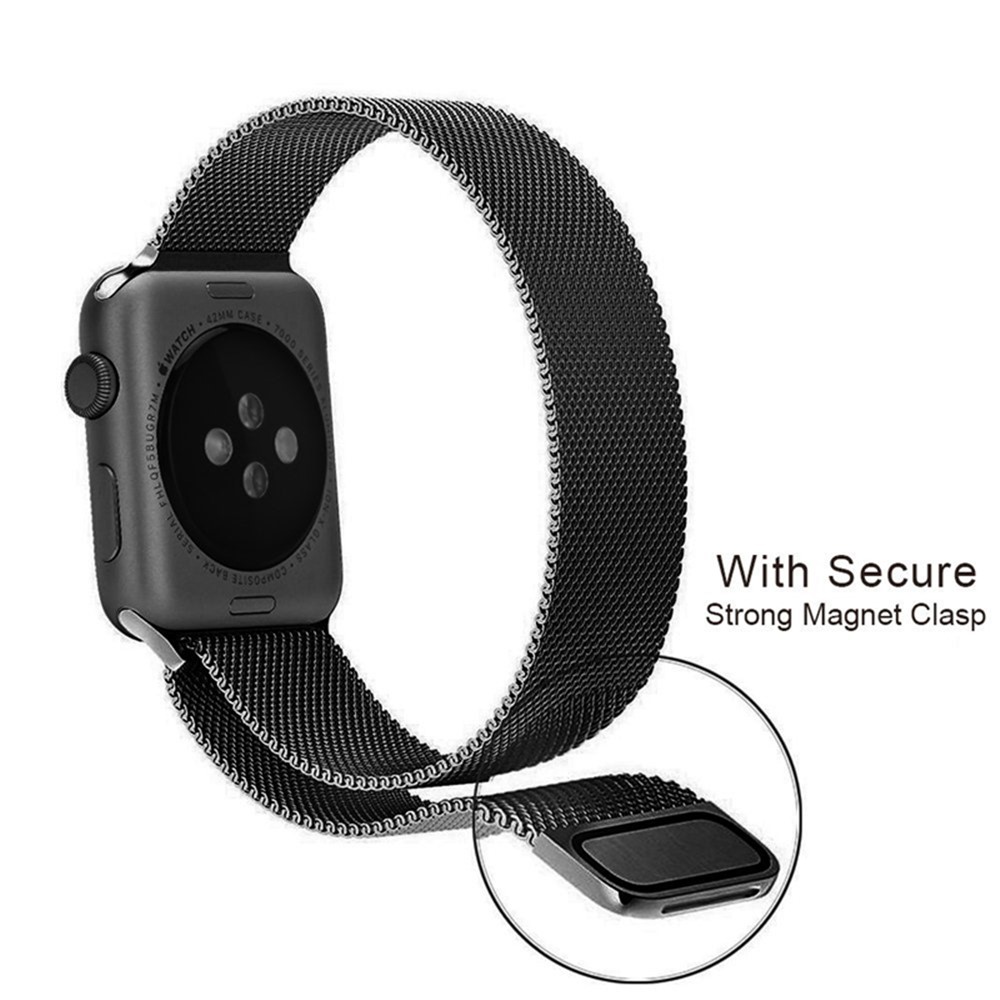 Bande De Montre En Métal Milanese Magnétique Boucle Pour Apple Watch Série 3/2/1 42mm - Gris-6
