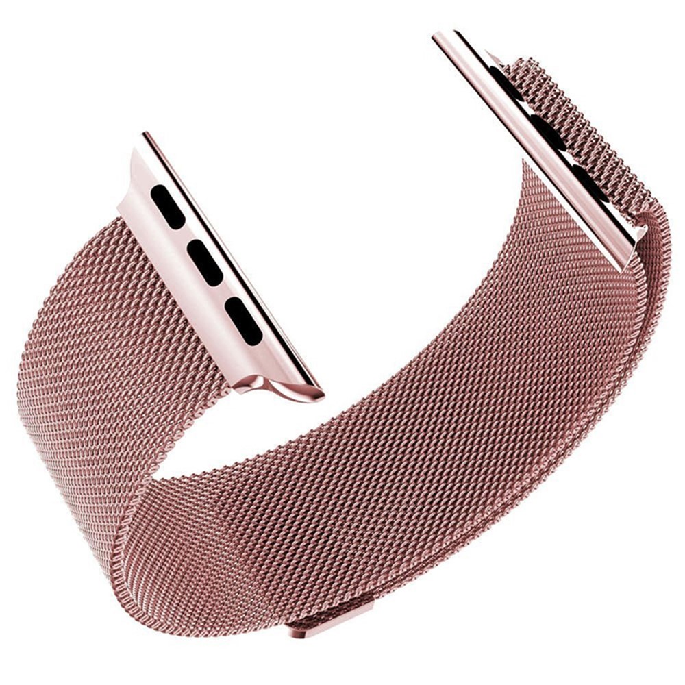 Magnetic Milanese Loop Metal Watchband Replacement for Apple Watch Series 4 44mm / Series 3 2 1 42mm - Pink-1
