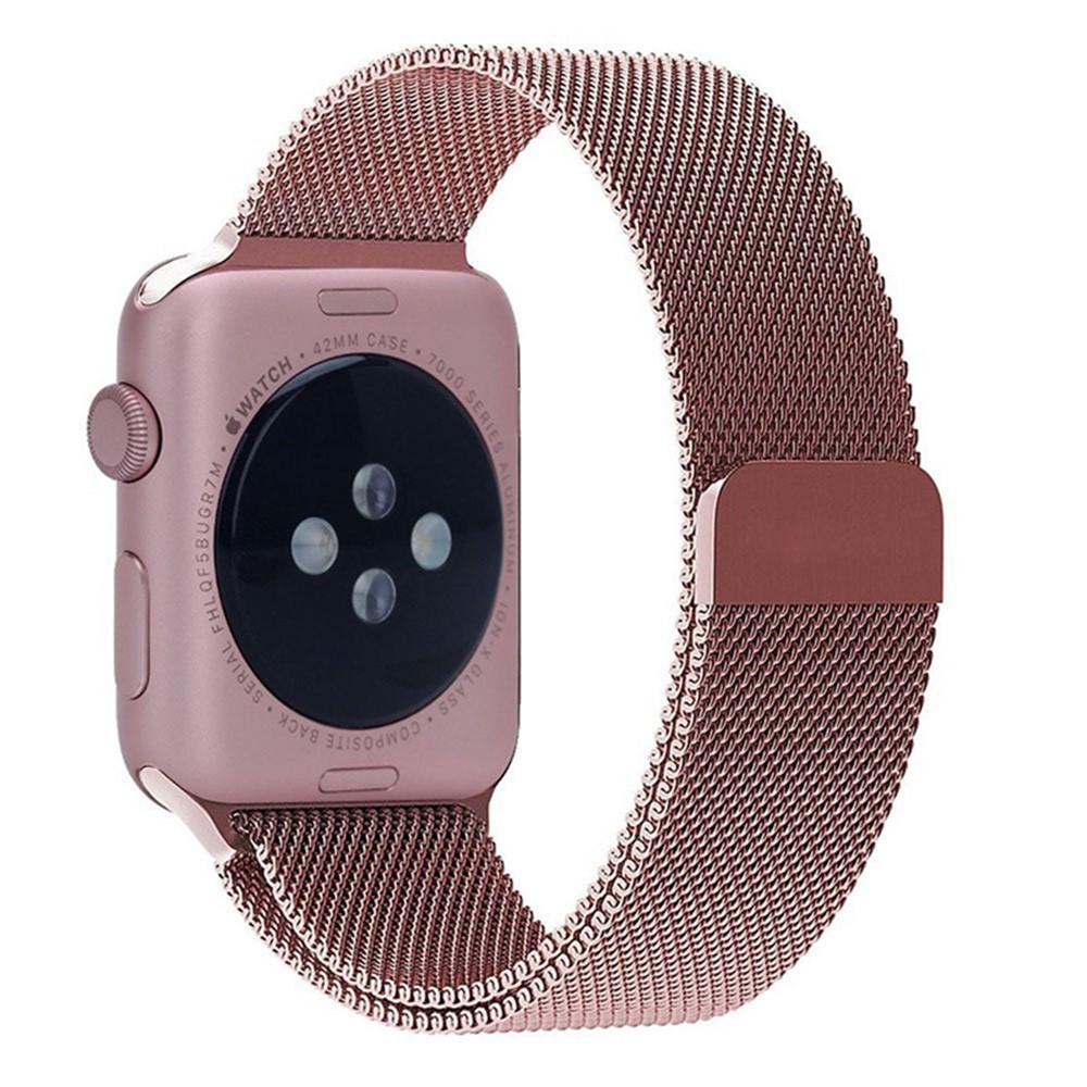 Magnetic Milanese Loop Metal Watchband Replacement for Apple Watch Series 4 44mm / Series 3 2 1 42mm - Pink-2