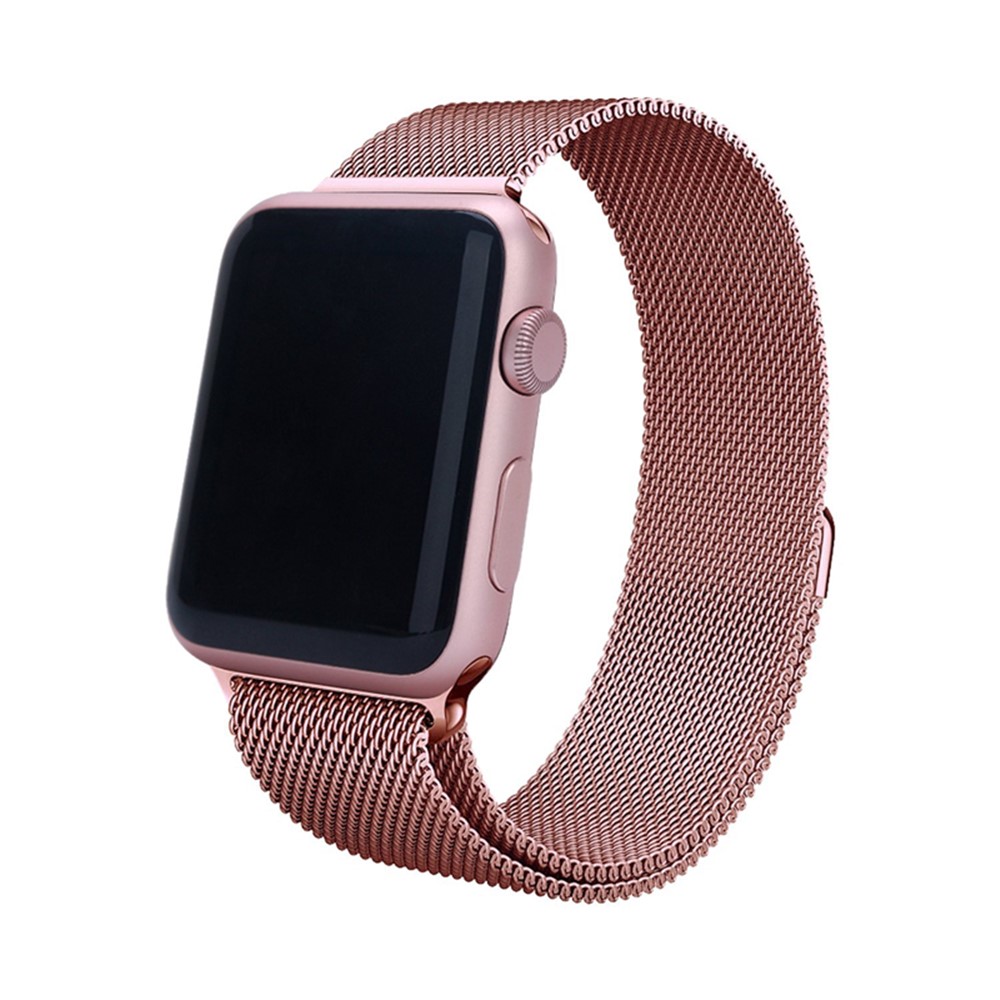 Magnetic Milanese Loop Metal Watchband Replacement for Apple Watch Series 4 44mm / Series 3 2 1 42mm - Pink-4
