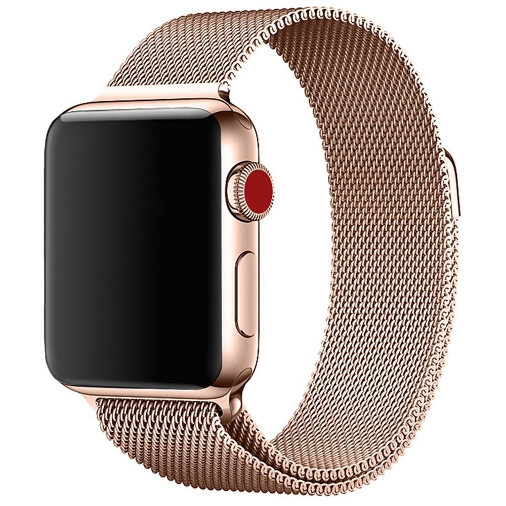 Magnetic Milanese Loop Metal Watch Bracelet for Apple Watch Series 4 44mm / Series 3 2 1 42mm - Rose Gold-2