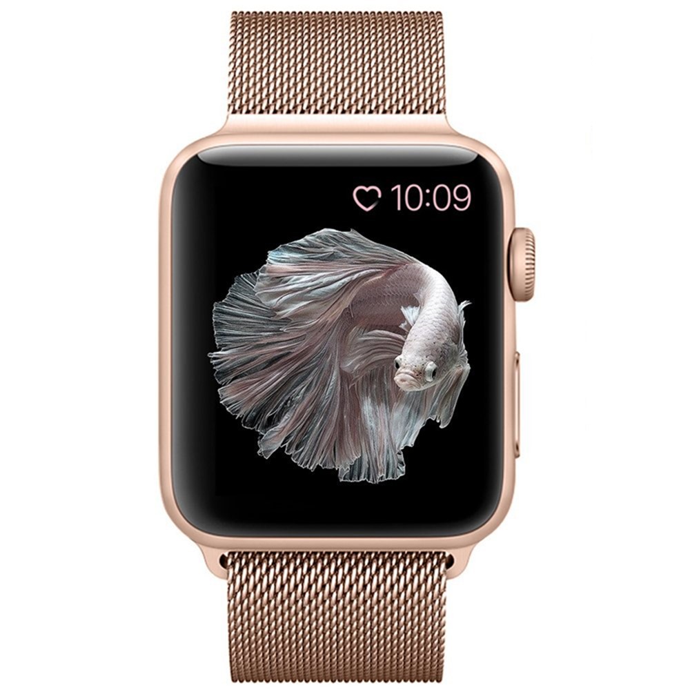 Magnetic Milanese Loop Metal Watch Bracelet for Apple Watch Series 4 44mm / Series 3 2 1 42mm - Rose Gold-4
