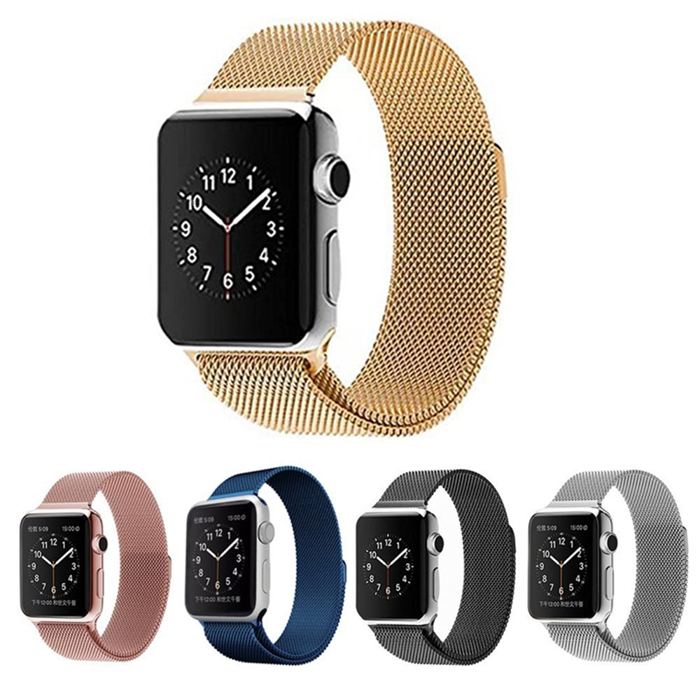 Magnetic Milanese Loop Metal Watch Bracelet for Apple Watch Series 4 44mm / Series 3 2 1 42mm - Rose Gold-6