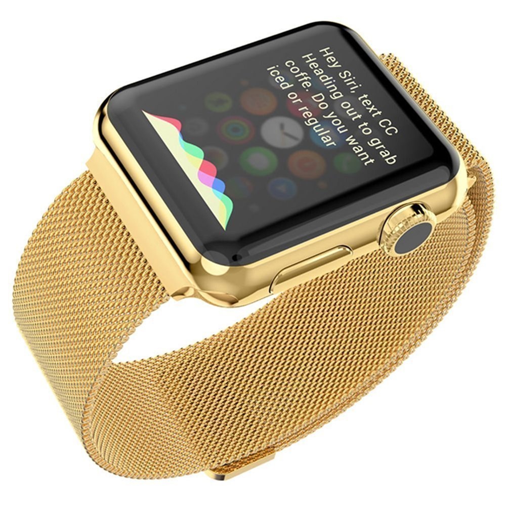 Magnetic Milanese Loop Metal Watch Wrist Band for Apple Watch Series 5 4 44mm / Series 3 2 1 42mm - Gold-4