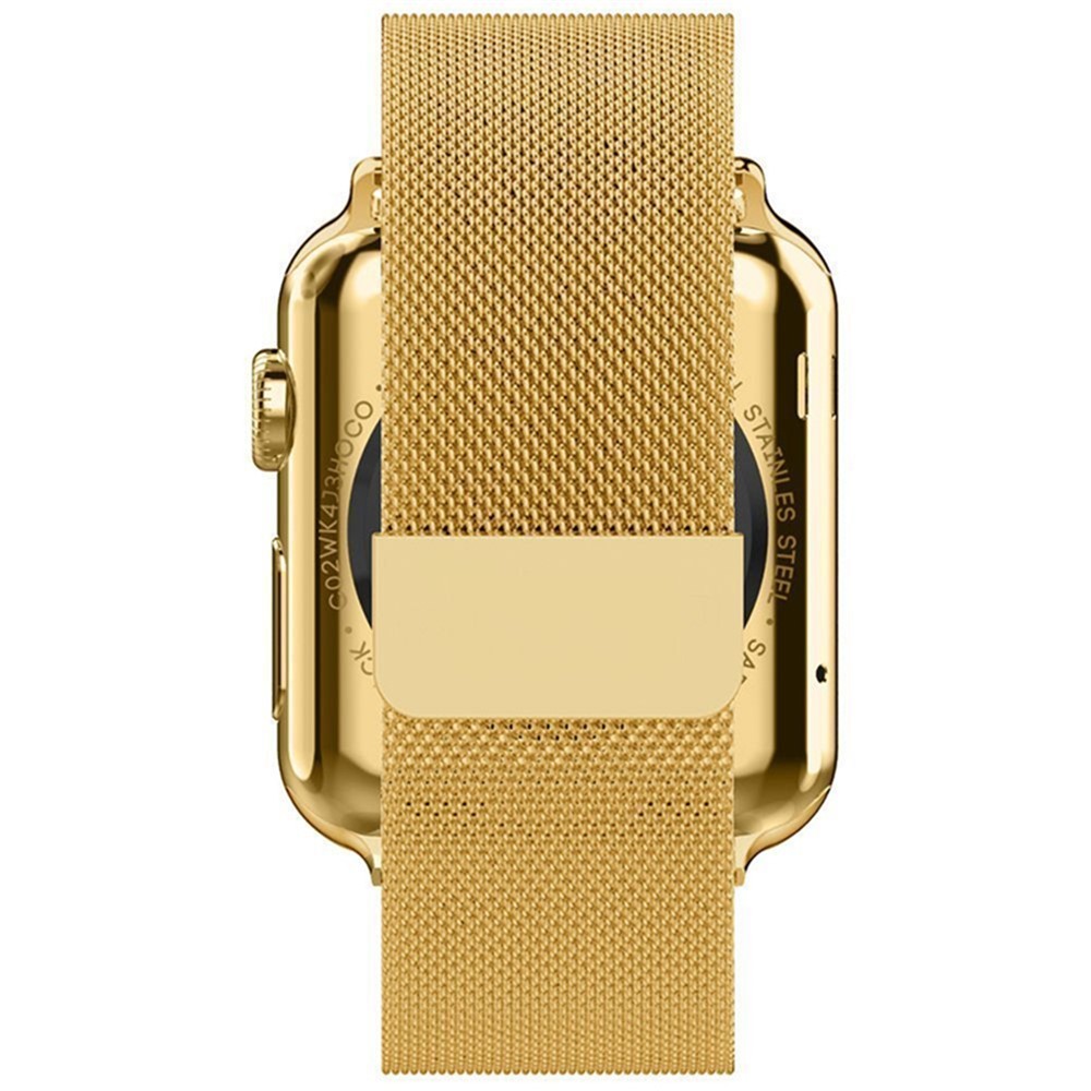 Magnetic Milanese Loop Metal Watch Wrist Band for Apple Watch Series 5 4 44mm / Series 3 2 1 42mm - Gold-5