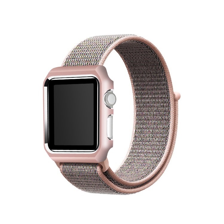 Nylon Velcro Closure Wristwatch Band Replacement for Apple Watch Series 4 40mm / Series 3/2/1 38mm - Pink-4