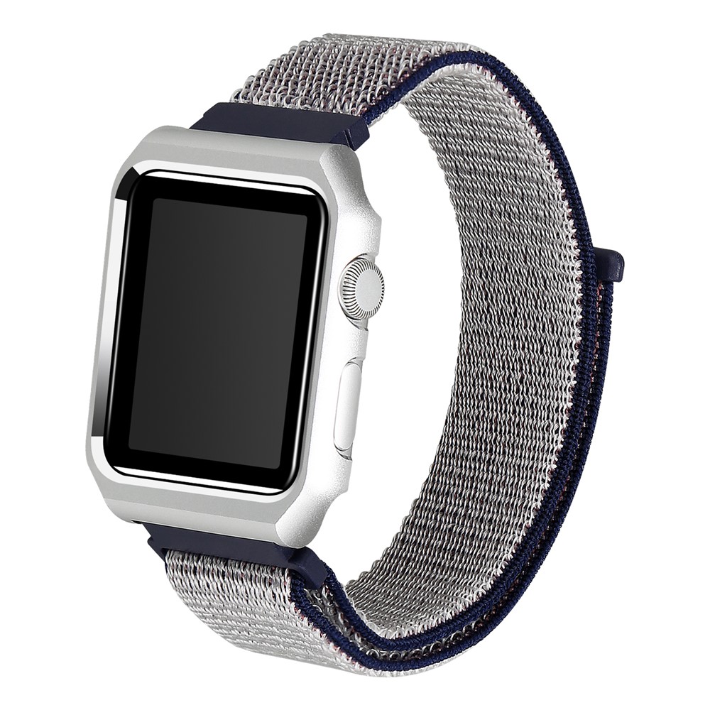 Nylon Velcro Closure Wristwatch Strap Replacement for Apple Watch Series 4 40mm / Series 3/2/1 38mm - Grey-2