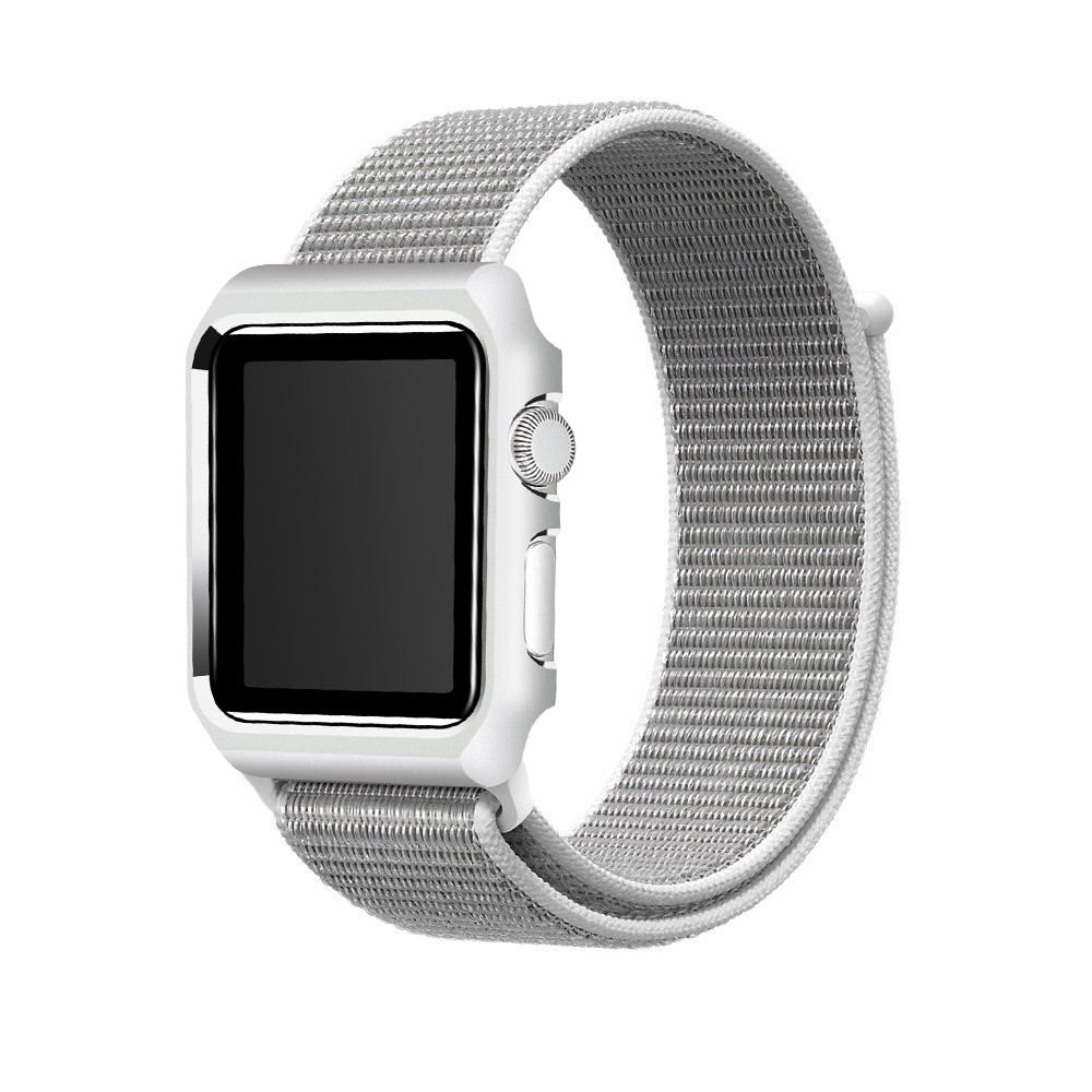 Nylon Velcro Closure Wristwatch Strap Replacement for Apple Watch Series 4 40mm / Series 3/2/1 38mm - Grey-4