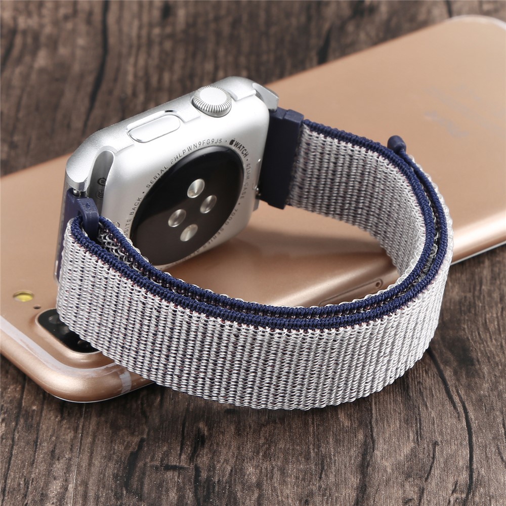 Nylon Velcro Closure Wristwatch Strap Replacement for Apple Watch Series 4 40mm / Series 3/2/1 38mm - Grey-6