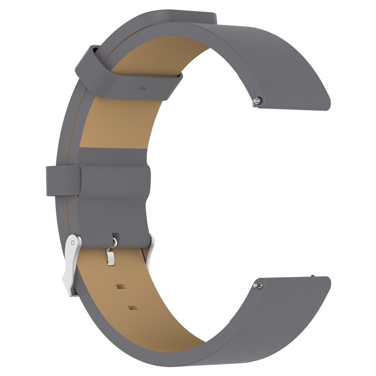Top Layer Cowhide Leather Watch Band for Fitbit Versa - Grey-5