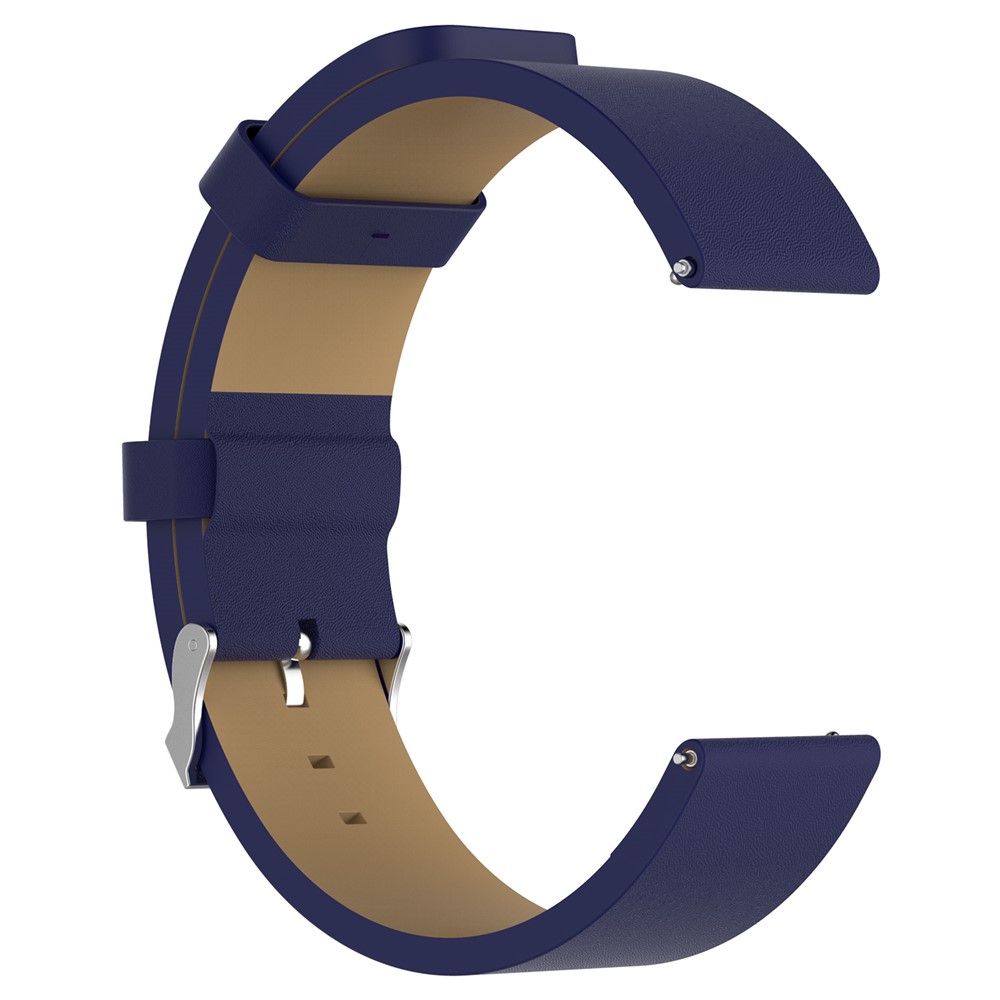 Top Layer Cowhide Leather Watch Band Strap for Fitbit Versa - Dark Blue-3