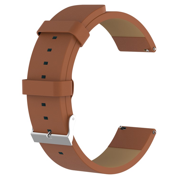 Top Layer Cowhide Leather Watchband Replacement for Fitbit Versa - Brown-1