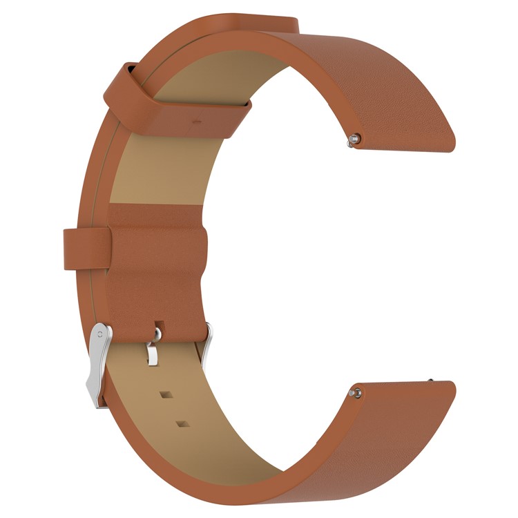 Top Layer Cowhide Leather Watchband Replacement for Fitbit Versa - Brown-3