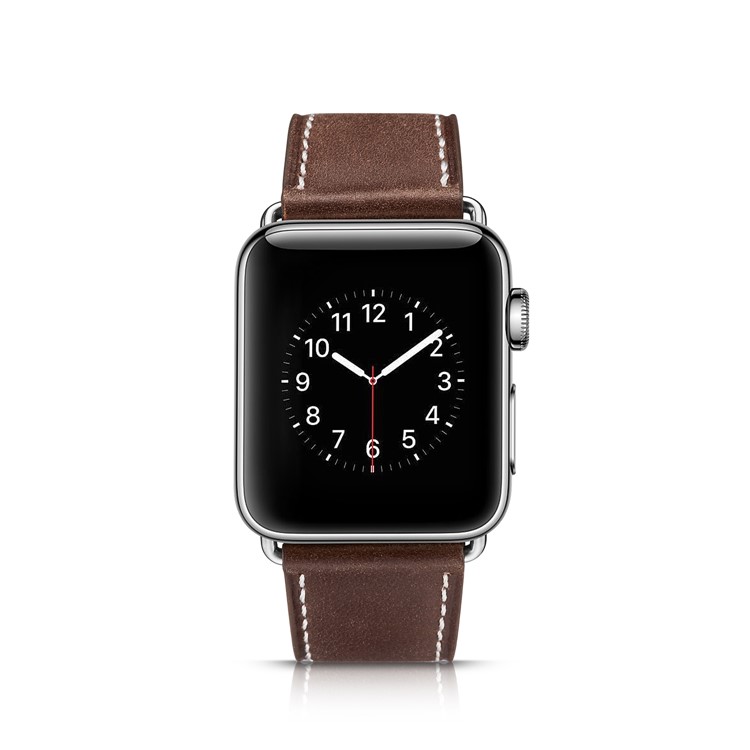 Top Layer Cowhide Leather Watch Strap Band Replace Part for Apple Watch Series 4 40mm, Series 3 / 2 / 1 38mm - Coffee-4