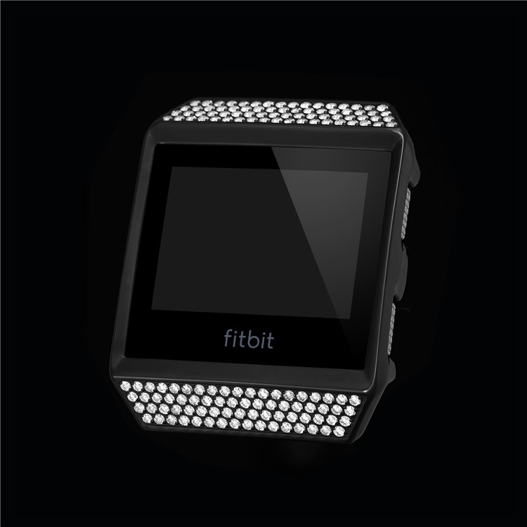 Luxury Diamond Plating Aluminum Alloy Watch Frame Case for Fitbit Ionic - Black-1