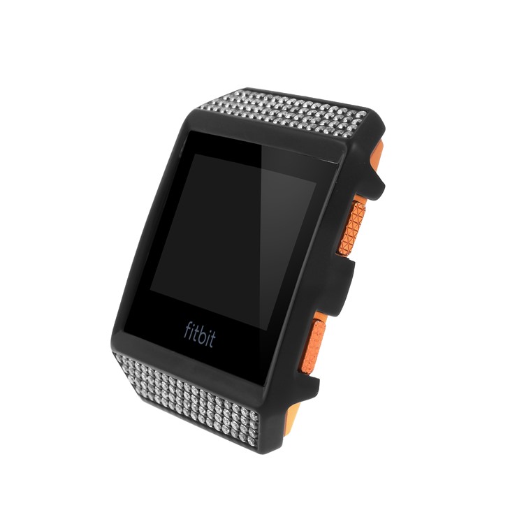 Luxury Diamond Plating Aluminum Alloy Watch Frame Case for Fitbit Ionic - Black-3