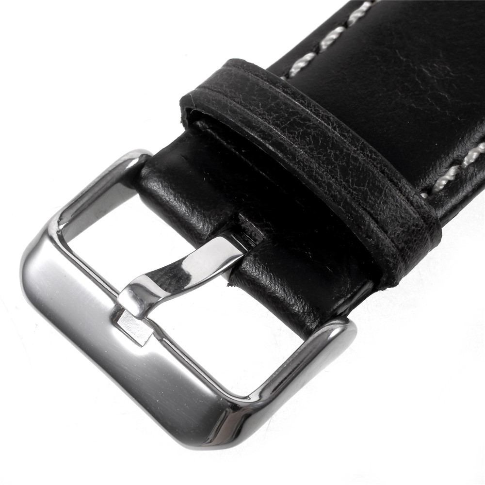 For Apple Watch Series 4 44mm, Series 3 / 2 / 1 42mm Vintage Oil Wax Genuine Leather Watch Band - Black-5