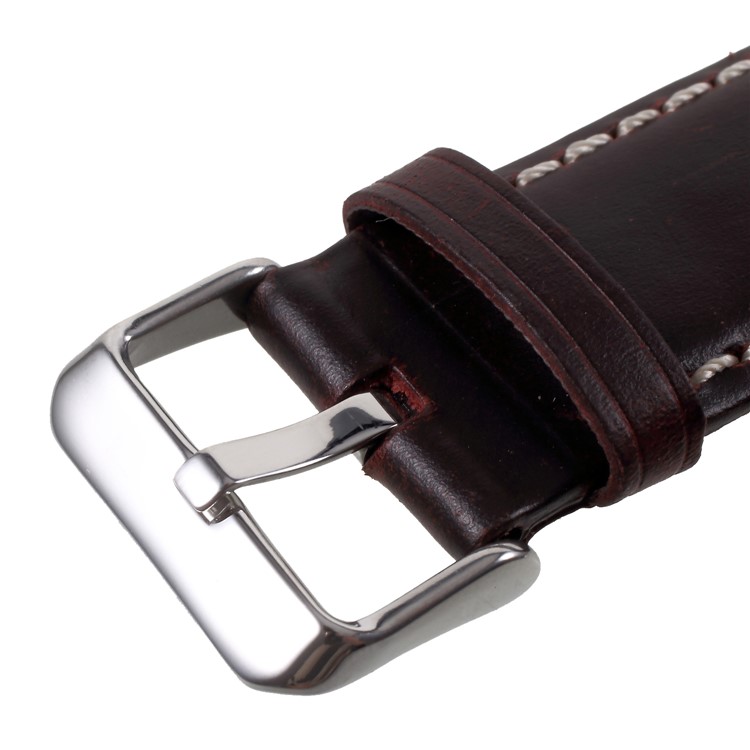 Vintage Oil Wax Genuine Leather Watch Strap for Apple Watch Series 4 44mm, Series 3 / 2 / 1 42mm - Coffee-4