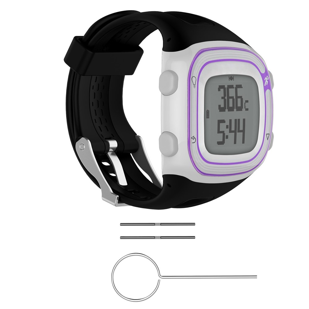 Soft Sports Silicone Watch Strap, Length: 21.5cm for Garmin Forerunner 15 / 10 - Black-3