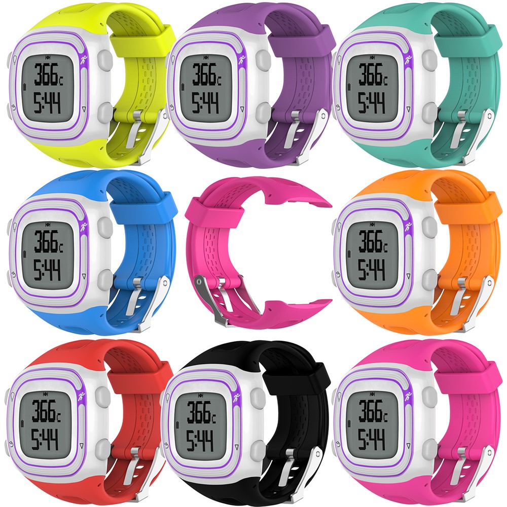 Soft Sports Silicone Watch Strap, Length: 21.5cm for Garmin Forerunner 15 / 10 - Black-5