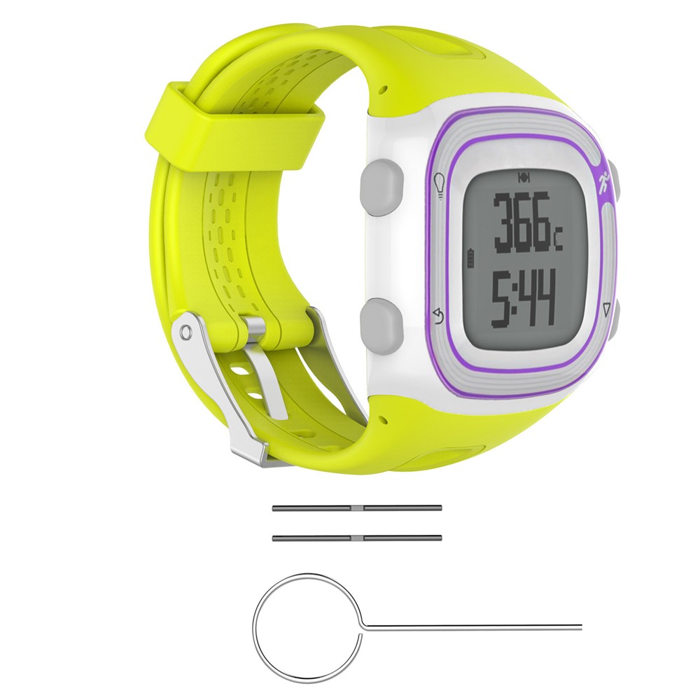 Soft Sports Silicone Watch Strap Replacement, Length: 21.5cm for Garmin Forerunner 15 / 10 - Yellow-3