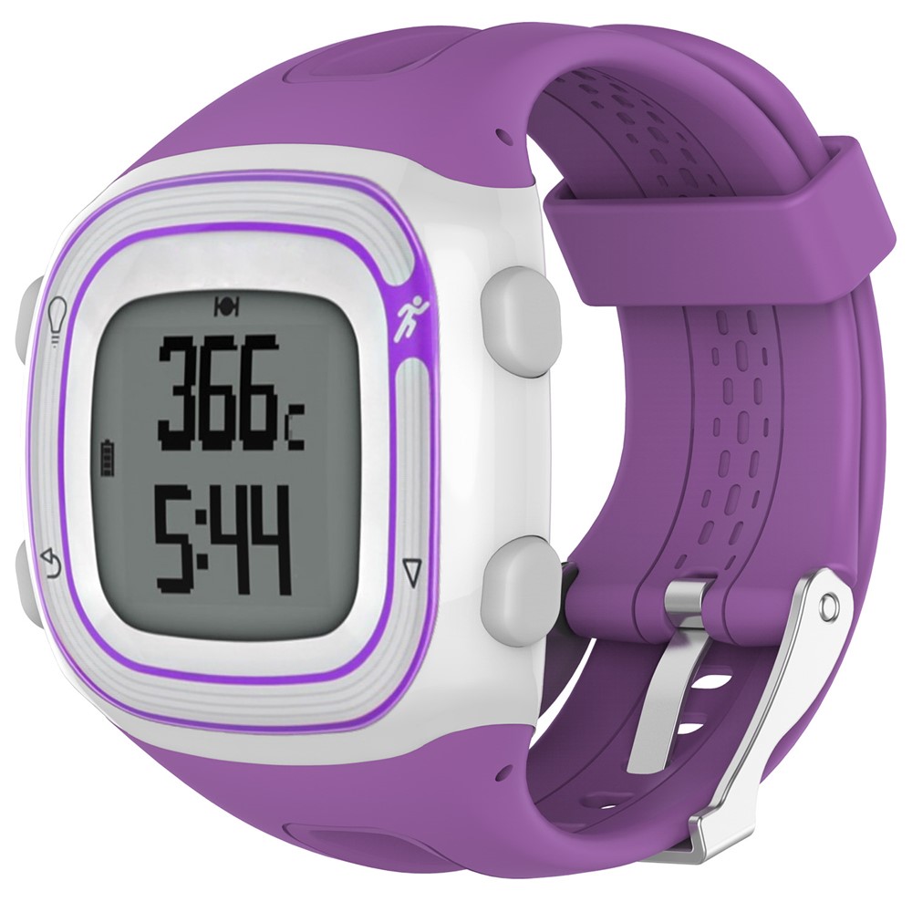 Soft Sports Silicone Watch Band Replace Part, Length: 21.5cm for Garmin Forerunner 15 / 10 - Purple-4