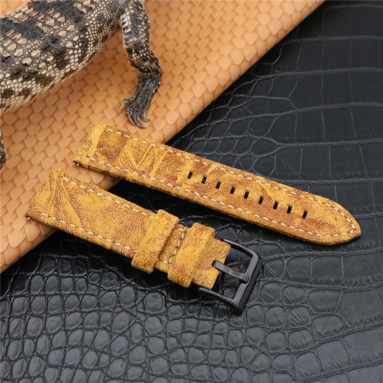 

PU Leather Stainless Steel 18mm Watch Band Strap Bracelet for Fossil Q Venture - Yellow, Other Phone Models