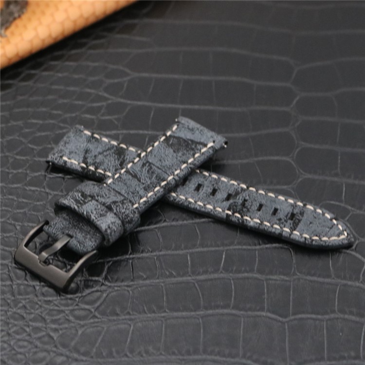 PU Leather Stainless Steel Wrist Watch Strap (20mm) for Fossil Q Venture - Black-6