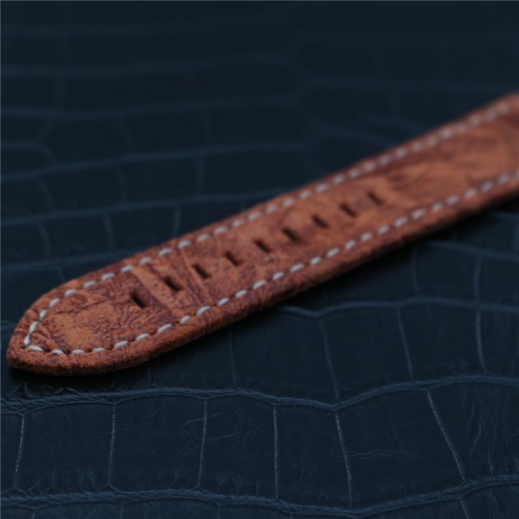 20mm PU Leather Stainless Steel Watch Wristband Replacement for Fossil Q Venture - Brown-6