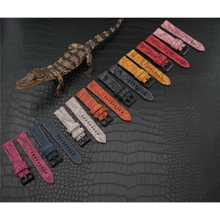 Stylish Retro PU Leather Wrist Watch Strap (22mm) for Fossil Q Venture - Black-7