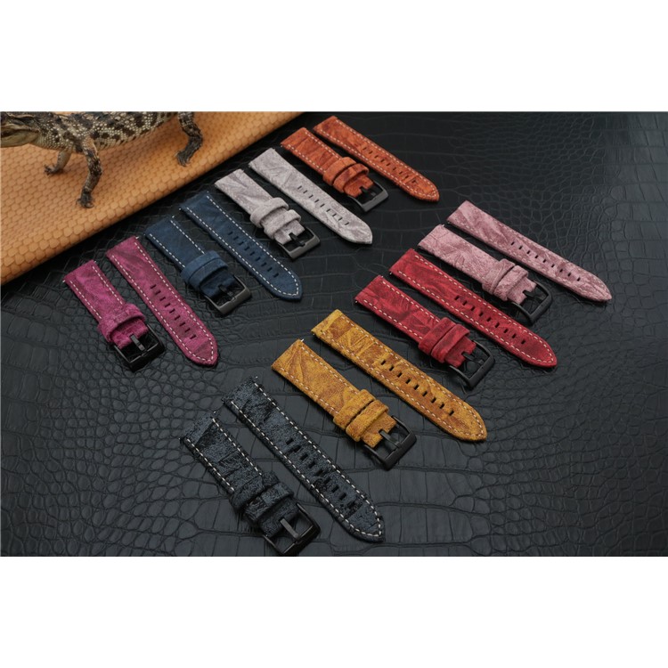 Stylish Retro PU Leather Wrist Watch Strap (22mm) for Fossil Q Venture - Black-8