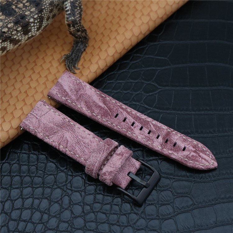 Stylish Retro PU Leather Watch Strap (22mm) for Fossil Q Venture - Pink-2